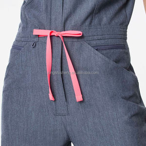 Mono elegante de enfermería con cuello mandarín, uniforme médico personalizado de una pieza para mujer, logotipo personalizado, estilo profesional de Hospital - Product Image 4