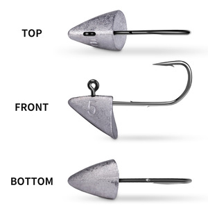 Hameçon triangulaire à tête plombée Yiwu n° Tête de plomb en acier à haute teneur en carbone 2.5 pour la pêche au bar en rivière, leurre de pêche, hameçon XY353 - Product Image 2