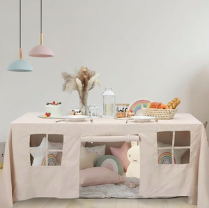 Carpa de juegos con mantel para niños, fortín, casa de juegos interior y exterior, castillo de princesa, para camping, fiestas de cumpleaños, cubierta decorativa y actividades - Product Image 5