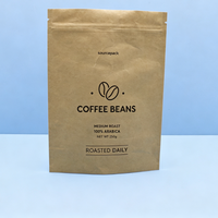 Pochette autoportante compostable en papier kraft biodégradable à 100 %, imprimée sur mesure, écologique, pour café