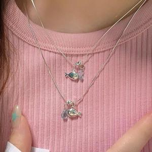 Collier pendentif en argent sterling S925 exquis, compact, en forme d'étoile tridimensionnelle, fleur de prunier, pendentifs fins en forme de cœur, breloques - Product Image 2