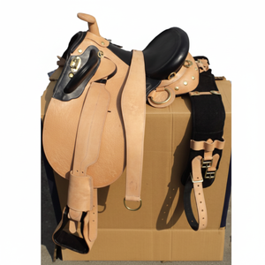 Selle anglaise en mousse de cheval avec cuir/matériaux synthétiques personnalisables et couleurs pour l'équitation de course - Product Image 1