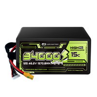 Prix usine haute capacité 6S 12S 30000mah 34000mah 37000mah batterie rechargeable pour hélicoptère FPV/RC Drone