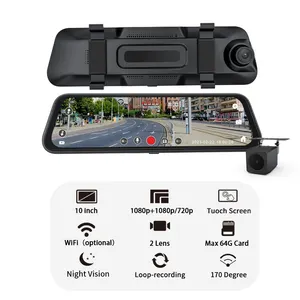 OEM ODM vente en gros de caméra de voiture caméra de bord vision nocturne 1080P avant et arrière Wifi GPS voiture boîte noire avec caméra de recul