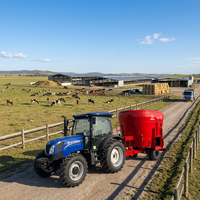 Mélangeur TMR à vis verticale de 12 mètres cubes, entraîné par la prise de force du tracteur, machine à mélanger l'alimentation des bovins, haute capacité, utilisation agricole
