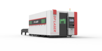 Machine de découpe laser fibre CNC à double table 3000W à couverture intégrale, refroidie par eau, avec contrôle Cypcut et servomoteur Yaskawa AI