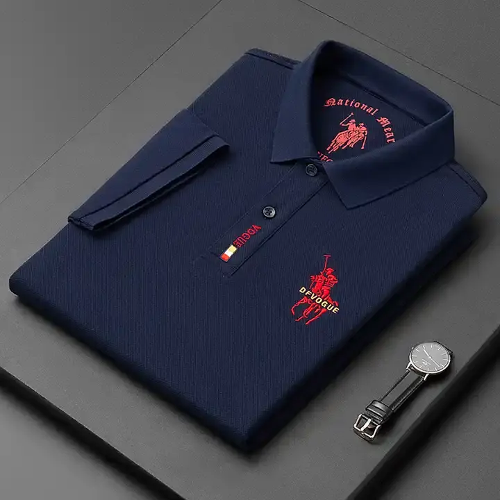 T-shirts polo brodés pour homme 100% coton de haute qualité Chemises polo à manches courtes pour hommes de grande taille élégantes et personnalisées