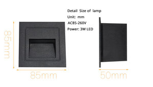 Keey 3w ladders stepwall light Recessed shipping Road to air led light fixture light rectangle - Product Image 3