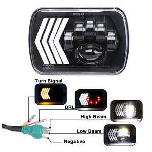 7英寸发光二极管前灯5x7方形高/低光束DRL，适用于福特12v汽车摩托车越野卡车，带转向信号灯制动灯 - Product Image 2