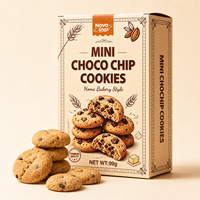 Biscuits à la crème sucrée et aux pépites de chocolat à la saveur café, marque privée, fabrication sur mesure pour la distribution en supermarché