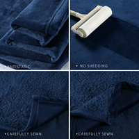 Couverture en microfibre super douce en gros, couverture en polaire pelucheuse, couverture en flanelle à carreaux unie, édredon d'hiver avec motif de points, couverture de lit