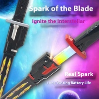 Terkenal Internet streaming warna-warni keren Lightsaber semprot non-efek khusus lampu plastik pedang mainan untuk pria