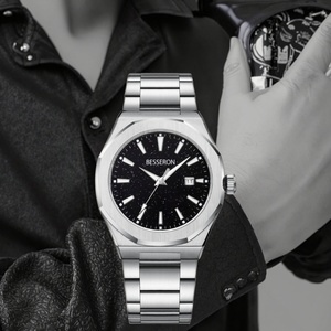 Reloj Analógico de Negocios de Acero Inoxidable Sólido, Personalizable, con Movimiento de Cuarzo Miyota, Resistente al Agua 5BAR, Correa de Cuero, 41MM - Product Image 2