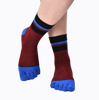 Chaussettes 5 doigts à rayures pour femmes, chaussettes de Compression à bout, à rayures