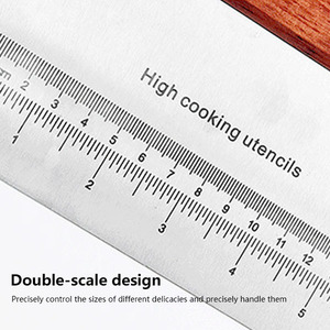 Coupe-pâte en acier inoxydable de qualité alimentaire, best-seller, avec manche en bois massif, design résistant à la rouille, nettoyage facile, outils de pâtisserie - Product Image 4