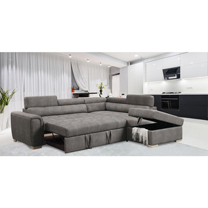 Factory Cheap Price Leather Corner Sofa Bed Folding With Storage Ottoman Sofa Cum Bed