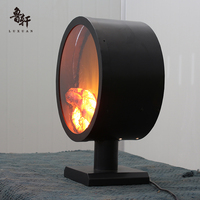 Cheminée électrique ronde en gros, flamme artificielle 3D, cheminée autoportante, décoration de cheminée pour villa