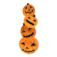 Tumpukan Jack-O-Lantern PP Berlampu untuk Suasana Seram di Teras dan Taman Dalam/Luar Ruangan