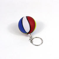 Mini ballon de basket coloré en PU de 4 cm, jouet sportif, porte-clés, balle anti-stress avec pendentif chaîne, pour les 14 ans et plus, unisexe