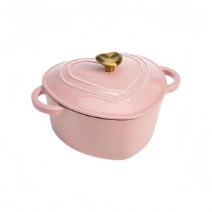 <span class=keywords><strong>Cocotte</strong></span> <span class=keywords><strong>en</strong></span> <span class=keywords><strong>fonte</strong></span> émaillée <span class=keywords><strong>en</strong></span> forme de cœur avec couvercle et doubles poignées pour mijoter, braiser et cuire au gaz ou sur cuisinières vitrocéramiques - Product Image 1