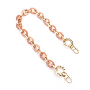 Cadena <span class=keywords><strong>de</strong></span> eslabones <span class=keywords><strong>de</strong></span> resina acrílica, correa corta para teléfono <span class=keywords><strong>de</strong></span> muñeca, correas <span class=keywords><strong>de</strong></span> metal para bolsos con cierres para decoración y reemplazo <span class=keywords><strong>de</strong></span> bolsos DIY - Product Image 1