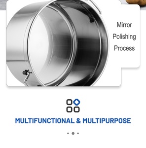 หม้อซุปสแตนเลสเกรดอาหารสำหรับใช้ในเชิงพาณิชย์ ราคาโรงงาน 201 พร้อมก้นแบบแซนวิชและฝาปิดตั้งตรง - Product Image 5