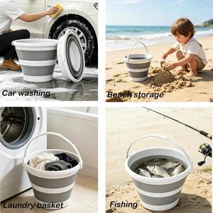 Space Saving <b>Collapsible</b> Bucket PP TPE Material Foldable Water Bucket With Pour Spout for Home Car Camping Laundry <b>Storage</b> - Product Image 4