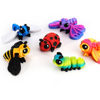 Figurines d'animaux multicolores imprimées en 3D, modèles amusants de poche pour mini-paysages sur le thème des parcs de faune