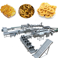 Automatische industriële productielijn voor plantainchips en bananenchips, inclusief snijmachine, te koop.