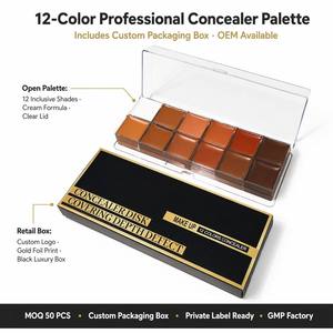 Vente en gros Palette de maquillage crème anti-cernes haute qualité grande capacité 12 couleurs haute couverture pour peaux foncées - Product Image 2
