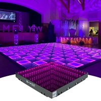 Plancher de Danse LED Portable Sans Fil Magnétique avec Contrôle RGB 3D DMX512 Protection IP65 20W pour Éclairage de Scène de Fête Mariage