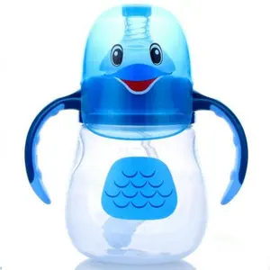 3在1吸管杯210毫升/280毫升婴儿饮用水水瓶教练机杯带手柄硅胶奶嘴吸管