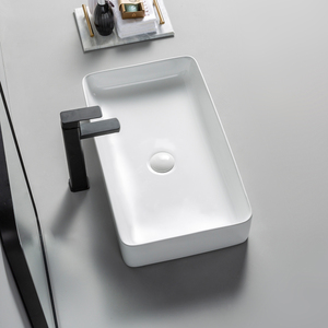 Fabricant de sanitaires de Chaozhou, lavabo rectangulaire en céramique moderne à poser sur le comptoir, lavabo de salle de bain - Product Image 5