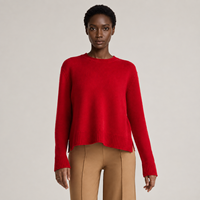 Pull en cachemire 100% pour femme, col rond, toucher doux, ourlet fendu, style luxueux