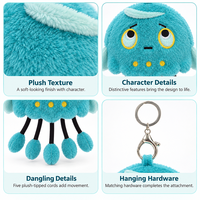 Porte-clés en peluche personnalisé avec logo, animal marin pieuvre mignon, porte-clés promotionnel en peluche, fournisseur de porte-clés en peluche personnalisés, vente chaude