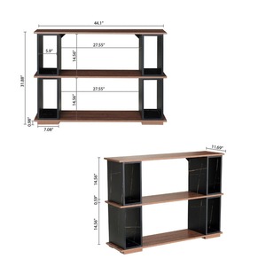 Tables de <span class=keywords><strong>console</strong></span> noires de groupe au design chic industriel de 44 pouces avec étagères ouvertes en cube de rangement pour l'entrée