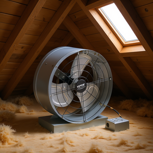 Ventilador de Extracción para Ático Vevor de 15 Pulgadas, 1300 CFM, Montaje en Pared con Termostato Ajustable, Ventilador para Casa, Color Galvanizado - Product Image 2