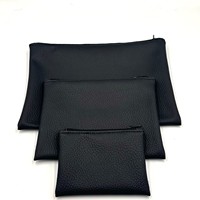 Petite pochette de rangement en tissu avec fermeture éclair M-2, sacs de voyage, logo personnalisé, 18,5x15x0,5 cm, noir, bleu, gris, AUNDE ITALIA S.P.A., vente en gros
