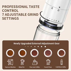 Cafetera Portátil con Molinillo Integrado 04E, Máquina de Espresso Eléctrica Semiautomática, Espumador de Leche, Sistema de Agua Caliente, Uso Doméstico - Product Image 6
