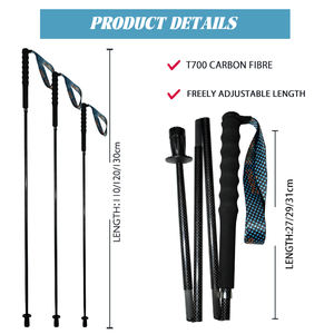 Bastones de Trekking Profesionales OKHEALING de Fibra de Carbono T800 con Mangos de EVA, Plegables, Estilo Nórdico - Product Image 5