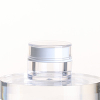 Pot en acrylique transparent double couche de taille mini (5g, 15g, 30g, 50g) – Contenant vide rond pour échantillons de baume pour les yeux ou les lèvres