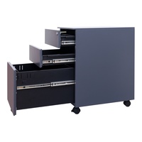 Archivador Moderno de Acero con 3 Cajones, con Cerradura, Sofisticado Pedestal Móvil para Almacenamiento Bajo Escritorio, Tamaño Carta/Legal/A4