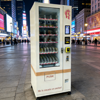 Distributeur automatique commercial anti-blocage de snacks et boissons avec système de livraison à double voie par ressort et rail