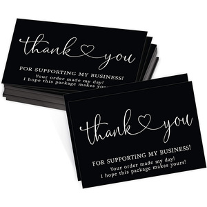 Tarjetas de Agradecimiento de Papel Recubierto con Inserto Negro para Decoración de <span class=keywords><strong>Cajas</strong></span> de Regalo, Paquete de 50 Unidades al por Mayor, para Apoyar a las Pequeñas Empresas - Product Image 1