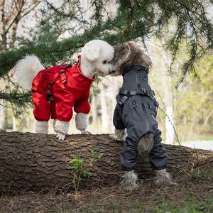 Jas Hujan Anjing Anti Air Empat Kaki, Penutup Seluruh Badan, Tahan Lama, Dapat Disesuaikan, dengan Harness - Product Image 6