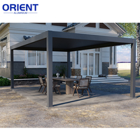 Pergola Bioclimatique Électrique en Aluminium pour Jardin, Toit à Lames Orientables Étanche, Fabrication d'Usine