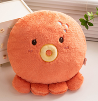 Ensemble de coussins en peluche Poulpe et Poisson-clown, animaux marins, coussin doux, poupée en peluche, OEM ODM, vente en gros personnalisée en vrac