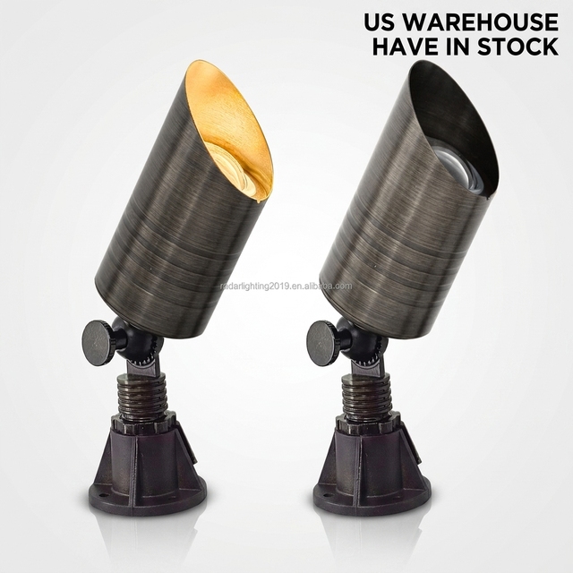 US Warehouse Have in Stock Cast Brass Outdoor Spot Lights Antique Bronze Low Voltage Bullet Lights for Garden