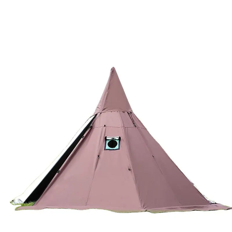 Tenda in tela invernale per famiglie Glamping per campeggio fiammeggiante tenda a campana con stufa Jack 4 stagioni