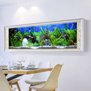 Aanpasbaar Aan De Muur Gemonteerde Glazen Goudvissentank Compleet Ecosysteem Aquarium Met Aangepaste Specificaties - Product Image 1